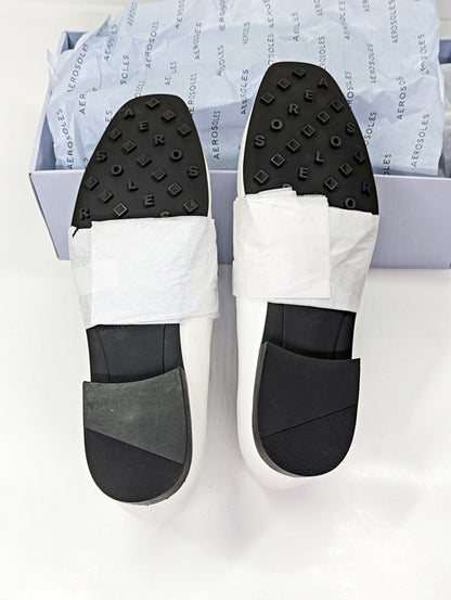 Aerosoles Women's Prince White Studded Loafers Size 10 (MSRP $125)