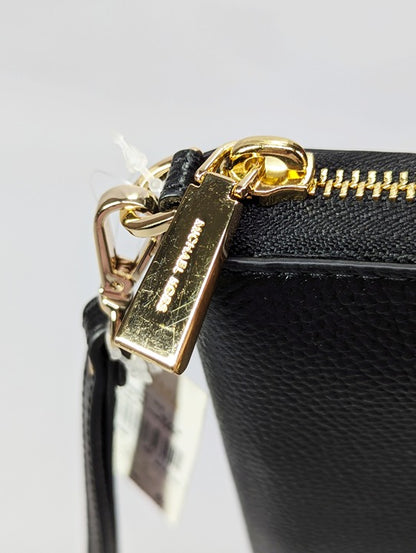 Michael Kors Black Leather Large Flat Multi Function Wristlet Wallet (MSRP $158)