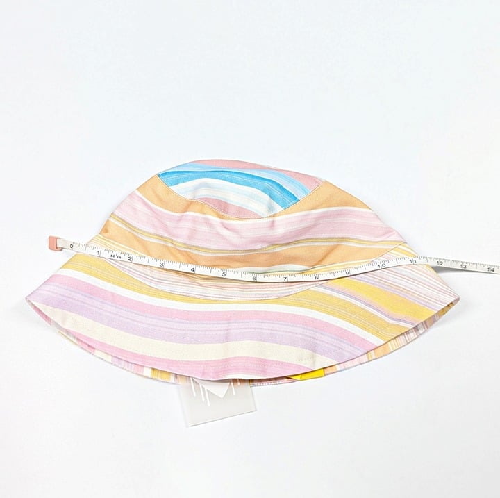 Kerri Rosenthal Women's Mirage Bucket Hat Cotton Pink Multi O/S (MSRP $128)