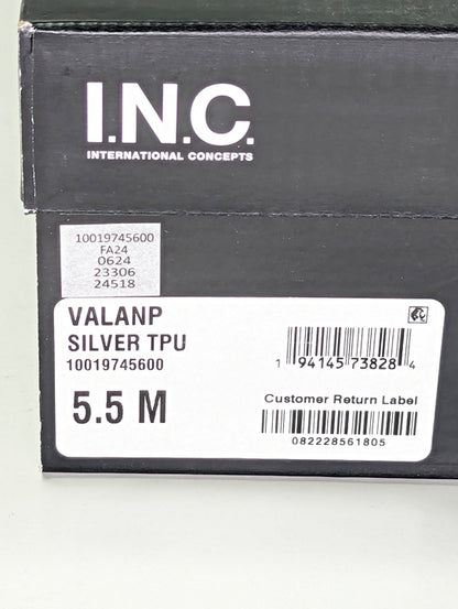 I.N.C. International Concepts Valan Silver Triple Straps Flats Size 5.5 MSRP $80