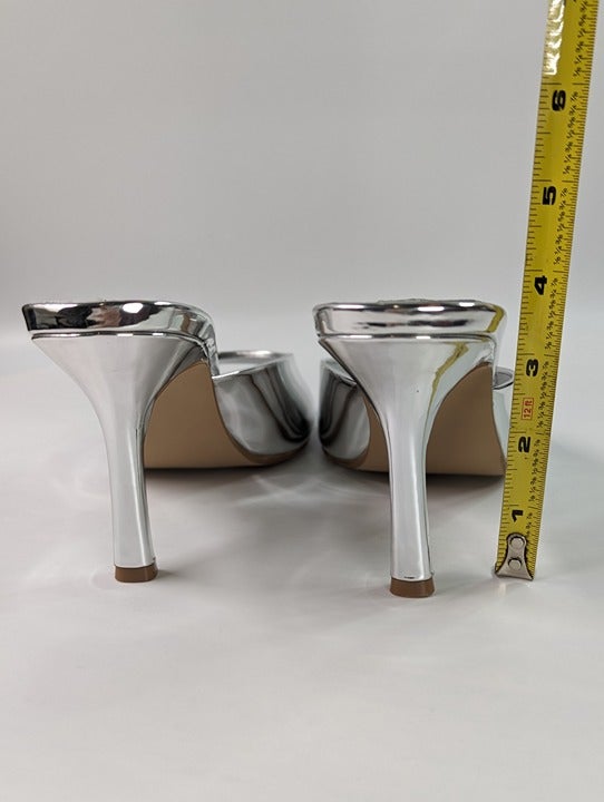 AQUA x Maeve Reilly Women's Lucid High Heel Sandals Silver Size 8.5 (MSRP $108)