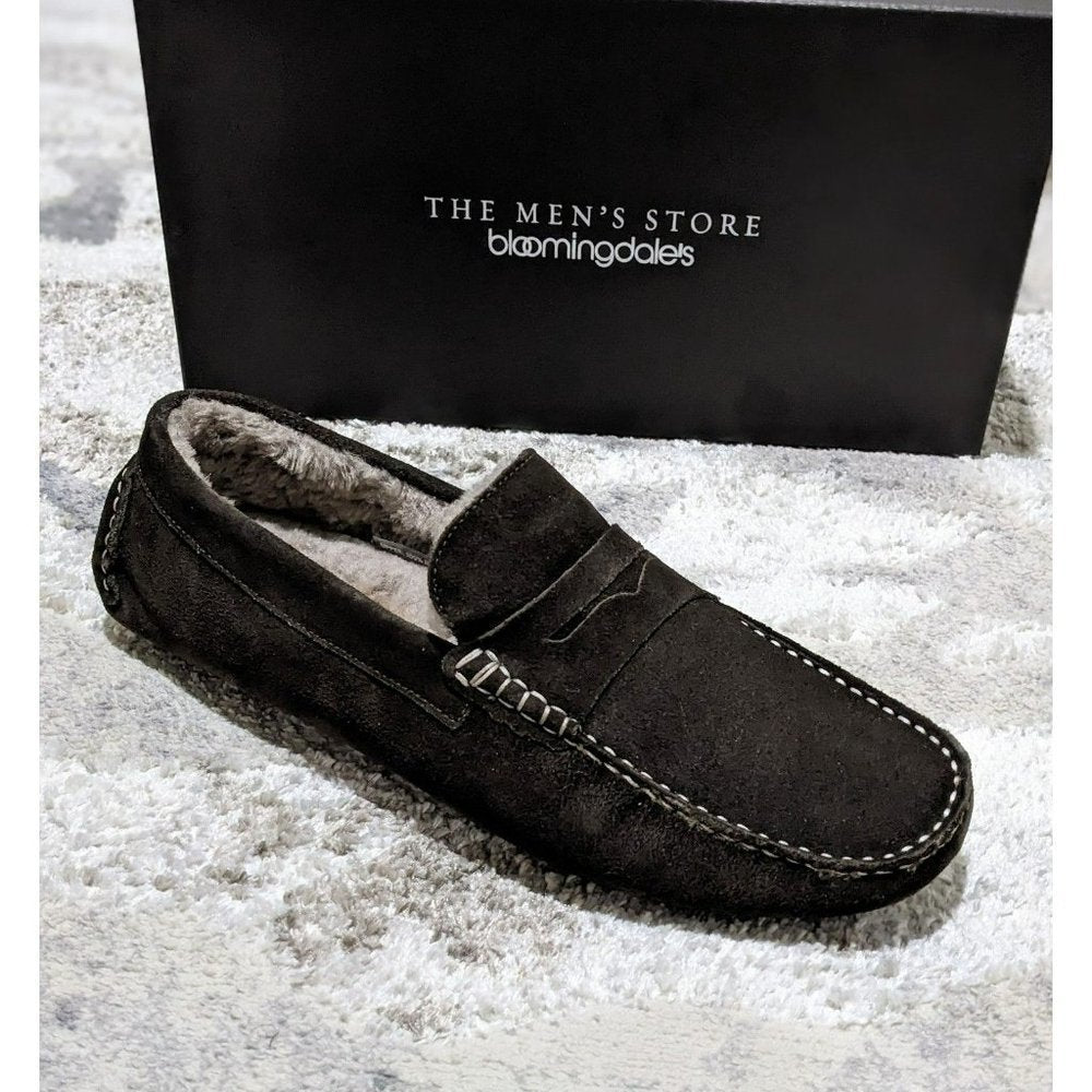 The Men's Store Bloomingdale's Shearling Dark Brown Slipper Size 10 (MSRP $145)