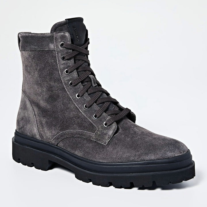 Vince Men's Raider Lace Up Boots in Graphite Suede Size 12 (MSRP $395)