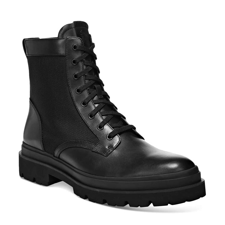 Vince Men's Raider Lace Up Boots in Black Leather Size 11.5 (MSRP $395)