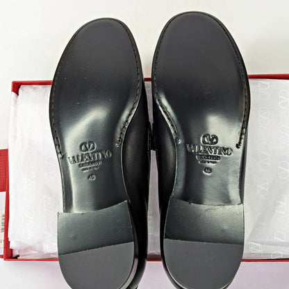 Valentino Garavani Men's Vlogo Signature Penny Loafer Black Size 45 (MSRP $980)