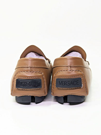 Versace Men's Medusa Biggie Leather Loafer Dark Toffee Size 46 (MSRP $775)