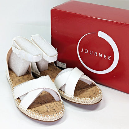 Journee Collection Women's Lyddia Espadrille Flat Sandals Size 7.5 W (MSRP $79)