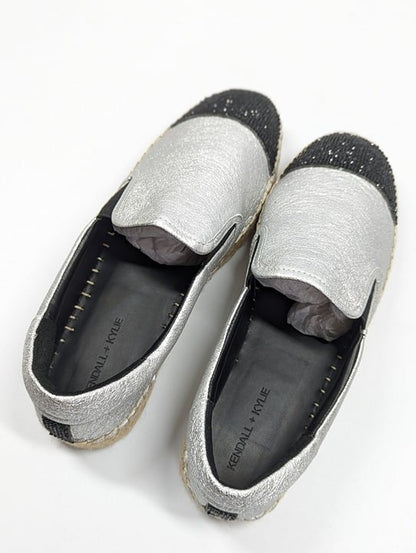 Kendall + Kylie Women's Joss Embellished Espadrilles Silver Size 8.5 (MSRP $110)