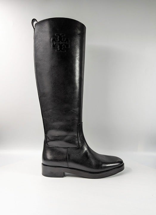 Tory Burch Women's The Riding Boot Milano Mezzo Calf Black Size 6 (MSRP $648)