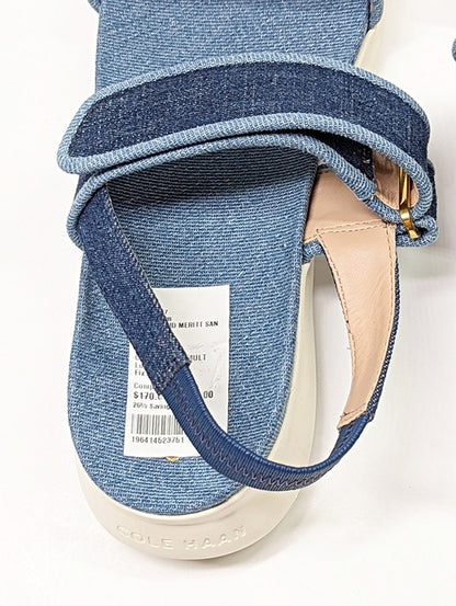 Cole Haan Meritt Women's Zerogrand Denim Platform Sandals Size 8.5 (MSRP $175)