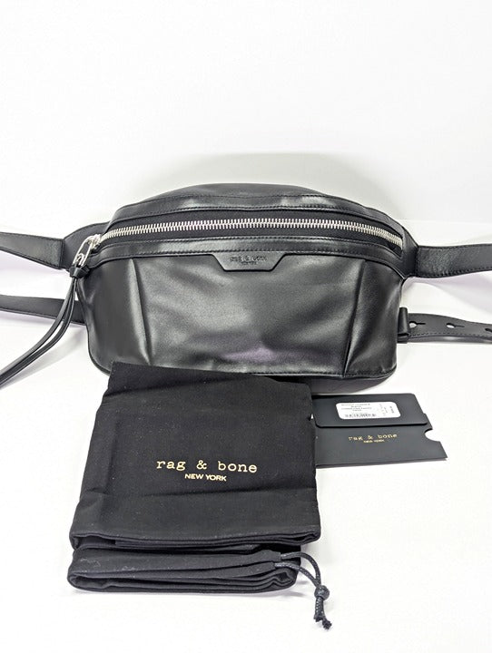 Rag & Bone Black Leather Commuter Fanny Pack Bag (MSRP $395)