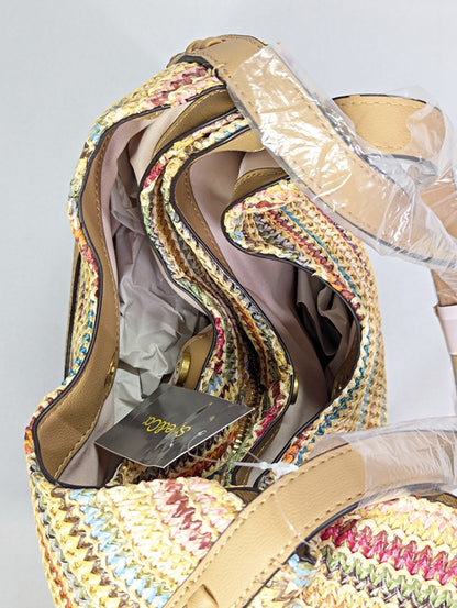 Style & Co Women's Straw Medium 4-Poster Tote Multi Stripe (MSRP $90)