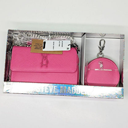 Steve Madden Boxed Carina Crossbody Wallet Set in Hot Pink (MSRP $98)