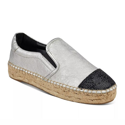 Kendall + Kylie Women's Joss Embellished Espadrilles Silver Size 8.5 (MSRP $110)