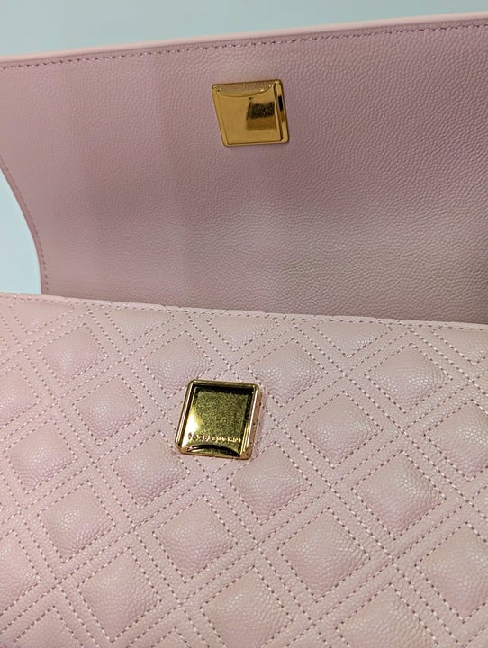 Tory Burch Fleming Soft Grain Leather Convertible Shoulder Bag Blush (MSRP $528)