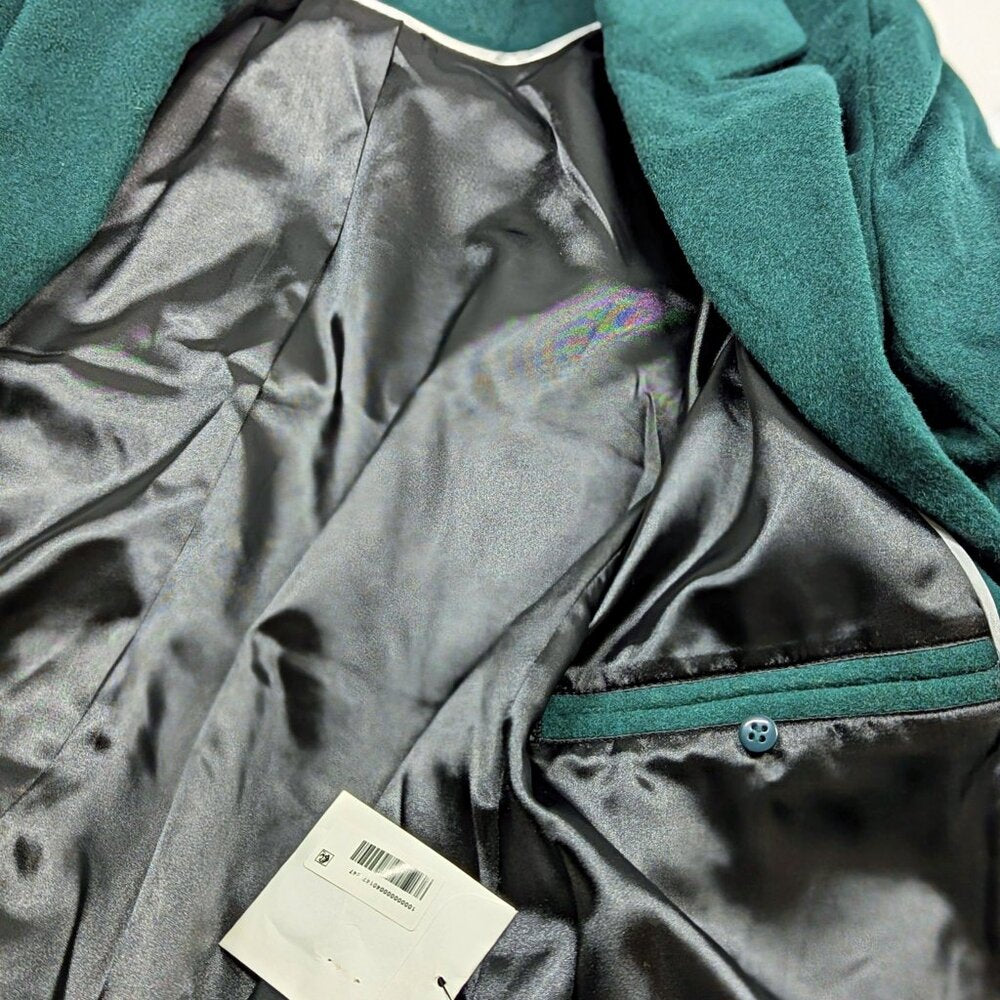 DKNY Women's Button-Front Zip-Pocket Walker Coat Green Size XXS (MSRP $360)