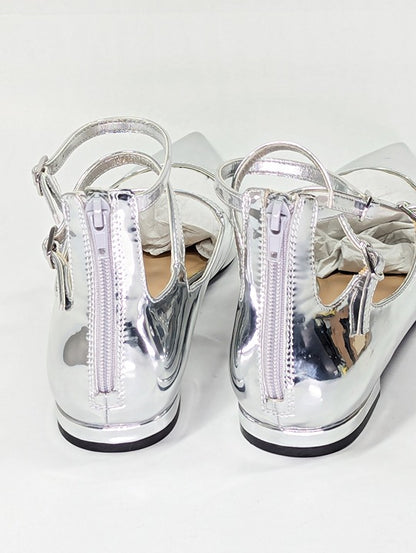 I.N.C. International Concepts Valan Silver Triple Straps Flats Size 8.5 MSRP $80