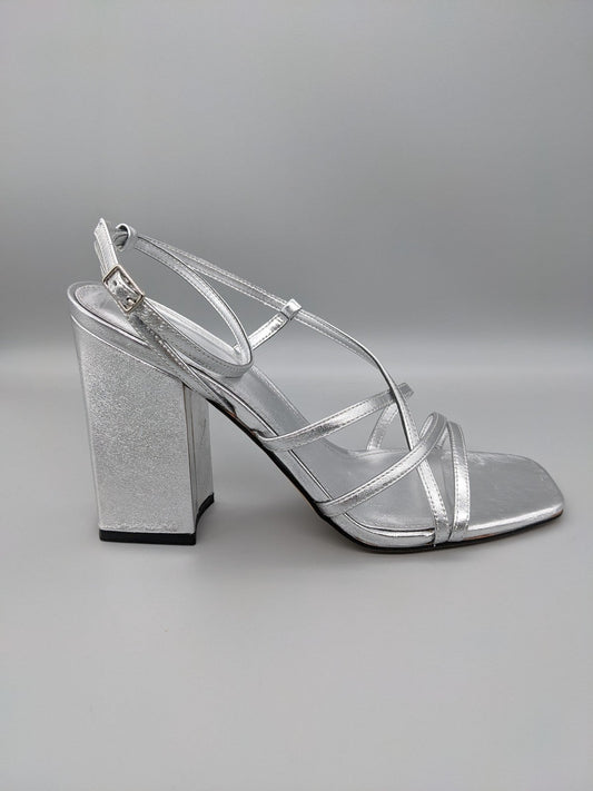 Marc Fisher LTD Edalyn Women's Heels Sandals Silver Size 10M (MSRP $150)