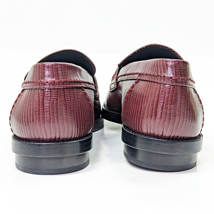 Alexander McQueen Men's Croc Embossed Apron Toe Loafers Size 45 (MSRP $990)