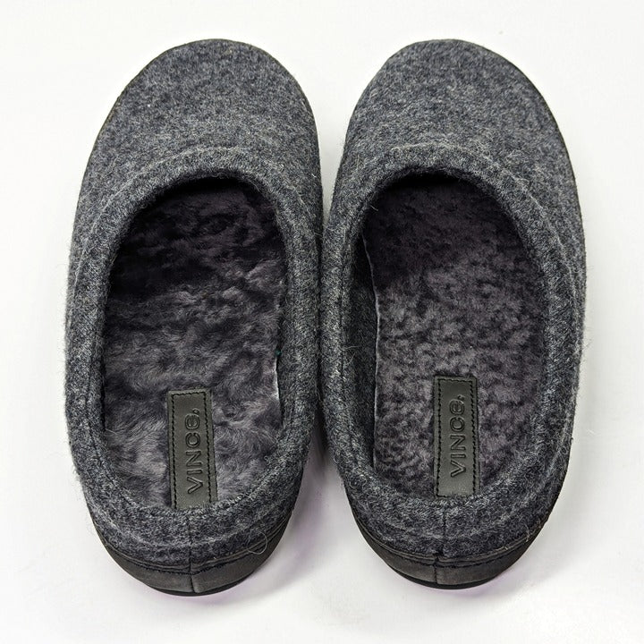 Vince Men's Howell Shearling-Lined Slippers Charcoal Gray Size 9 (MSRP $150)