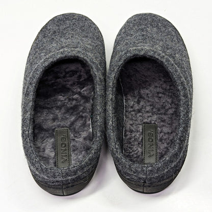 Vince Men's Howell Shearling-Lined Slippers Charcoal Gray Size 9 (MSRP $150)
