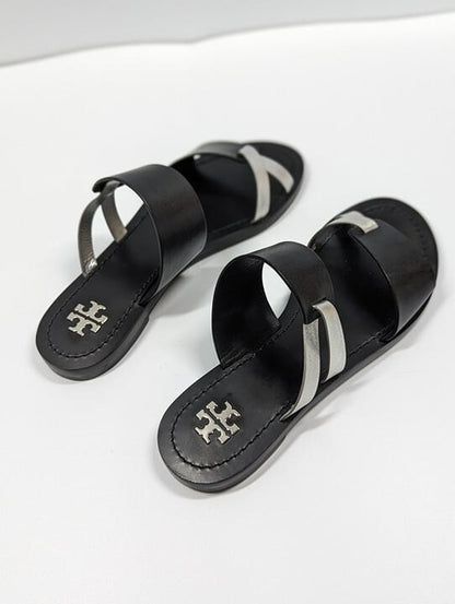 Tory Burch Women's RaVello Two-Band Sandal Perfect Black Size 6.5 MSRP $248