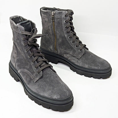 Vince Men's Raider Lace Up Boots in Graphite Suede Size 12 (MSRP $395)