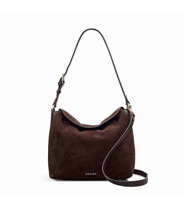 Radley London City Road Women's Flapover Grab Bag Dark Oak Suede (MSRP $288)
