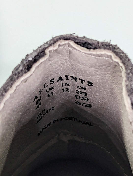 Allsaints Men's Gus Pull On Chelsea Boots Grey Suede Size 12 (MSRP $349)