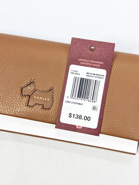 Radley London Cookie Cutter Flap Over Wallet in Medium Brown (MSRP $138)