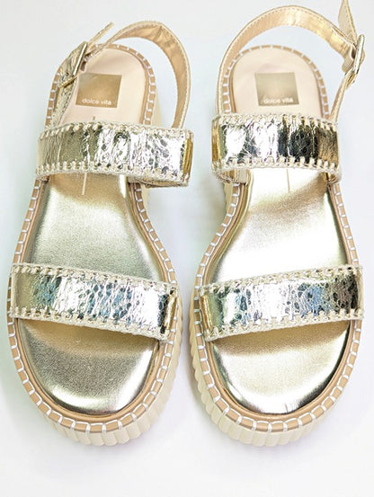 Dolce Vita Daiya Women's Metallic Platinum Platform Sandal Size 9.5 (MSRP $130)