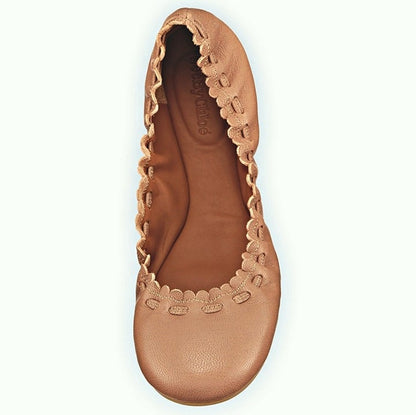 See by Chloé Jane Women's Leather Ballet Flats Light Beige Size 5 US (MSRP $235)