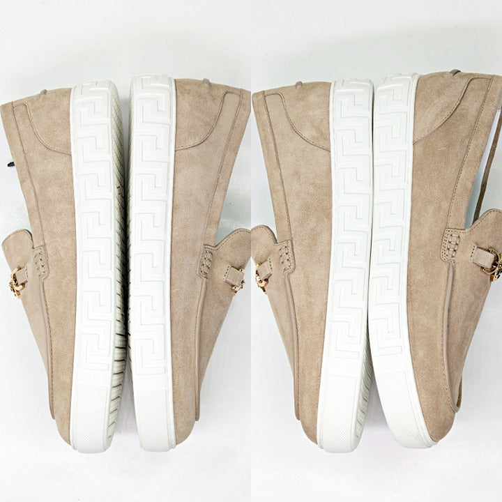Versace Men's Medusa '95 Greca Light Sand Suede Loafers Size 43 (MSRP $750)