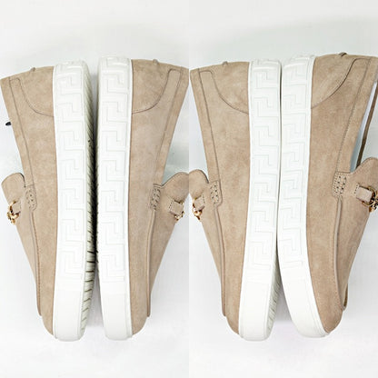 Versace Men's Medusa '95 Greca Light Sand Suede Loafers Size 43 (MSRP $750)