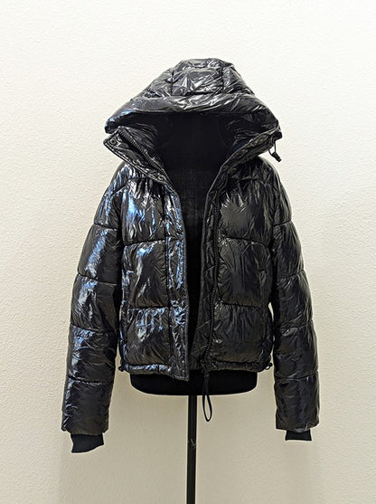 S13 Women's Lexie Black Hooded Water-Resistant Puffer Coat Size S (MSRP $300)