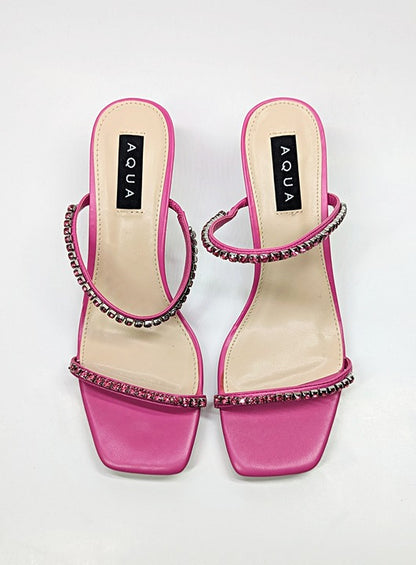 Aqua Women's Lily Slip On Embellished Sandals Pink Size 8.5 (MSRP $138)