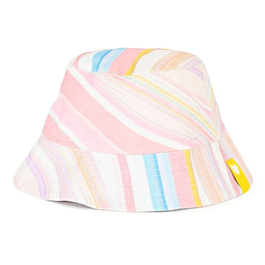 Kerri Rosenthal Women's Mirage Bucket Hat Cotton Pink Multi O/S (MSRP $128)