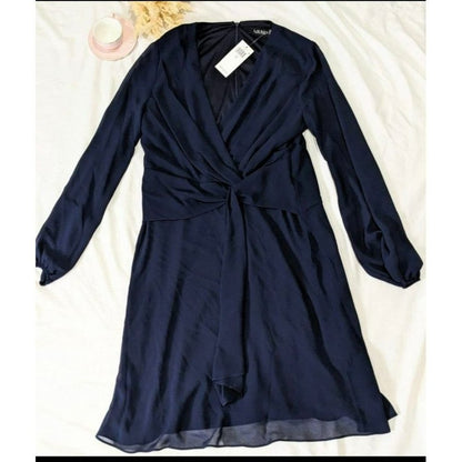 Lauren Ralph Lauren Women's Twist Front in navy Dress Size 6 (MSRP $145)