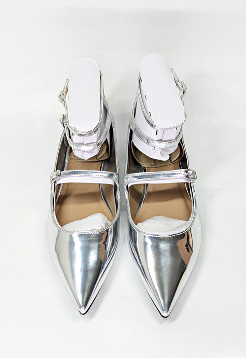I.N.C. International Concepts Valan Silver Triple Straps Flats Size 9.5 MSRP $80