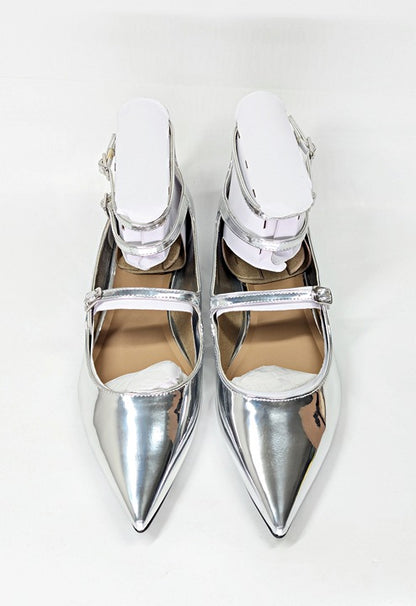 I.N.C. International Concepts Valan Silver Triple Straps Flats Size 9.5 MSRP $80