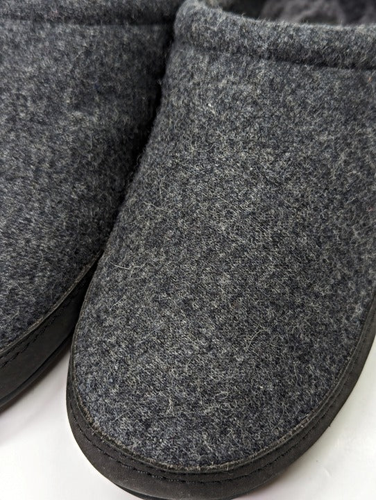 Vince Men's Howell Charcoal Gray Shearling-Lined Slippers Size 9 (MSRP $150)