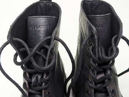 AllSaints Tobias Men's Lace-Up Washed Leather Boots Dark Brown Size 7 MSRP $358