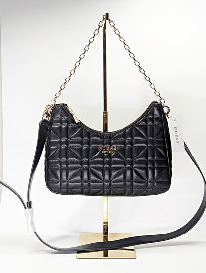 Guess Assia Women's Convertible Top Zip Shoulder Bag in Black (MSRP $108)