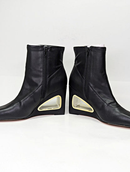 Katy Perry Women's The Hollow Wedge Black Booties Size 10 (MSRP $149)