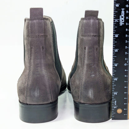 Allsaints Men's Gus Pull On Chelsea Boots Grey Suede Size 13 (MSRP $349)