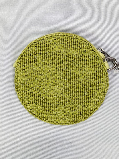 On 34th Hand Beaded Round Coin Purse Green (MSRP $40)