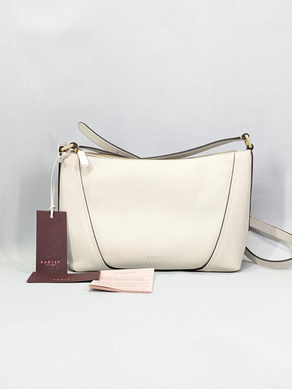 Radley London Kendal Terrace Small Leather Crossbody Bag Chalk (MSRP $248)