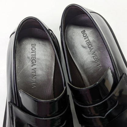 Bottega Veneta Men's Black Leather Slip On Lug Penny Loafers Size 43 MSRP $1,300