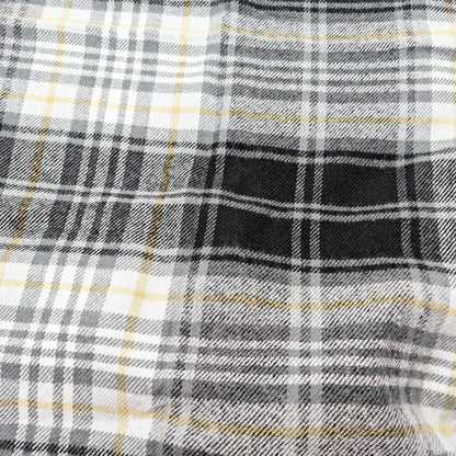 Steve Madden Women's Black Tartan Plaid Scarf with Fringe Detail O/S (MSRP $30)