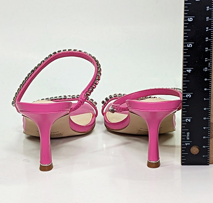 Aqua Women's Lily Slip On Embellished Sandals Pink Size 8.5 (MSRP $138)